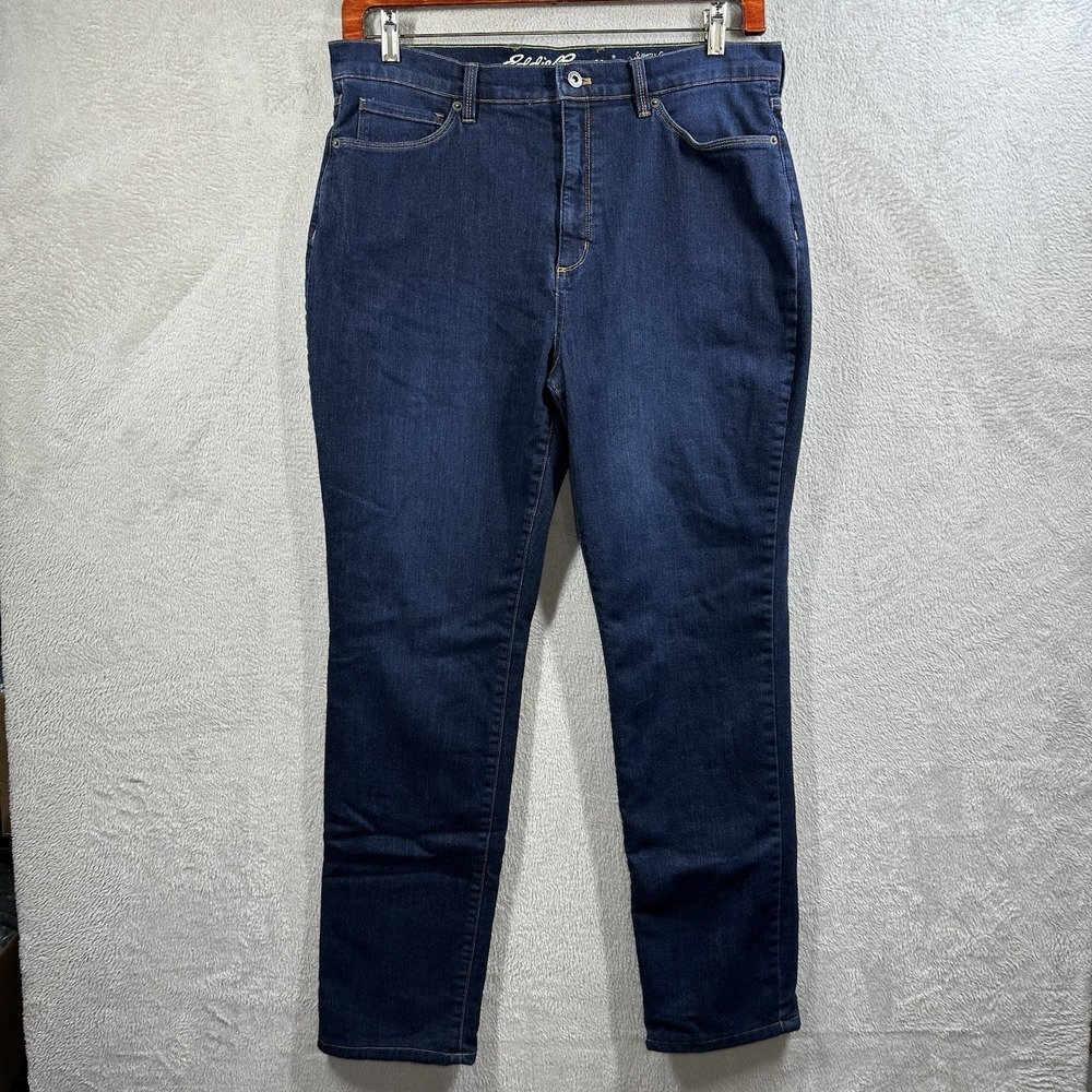 Eddie Bauer Travex‎ Jeans Slightly Curvy Slim Straight High Rise Fleece Lined 16